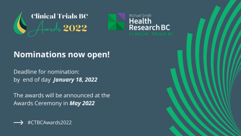 Nominations Now Open for Clinical Trials BC Awards 2022