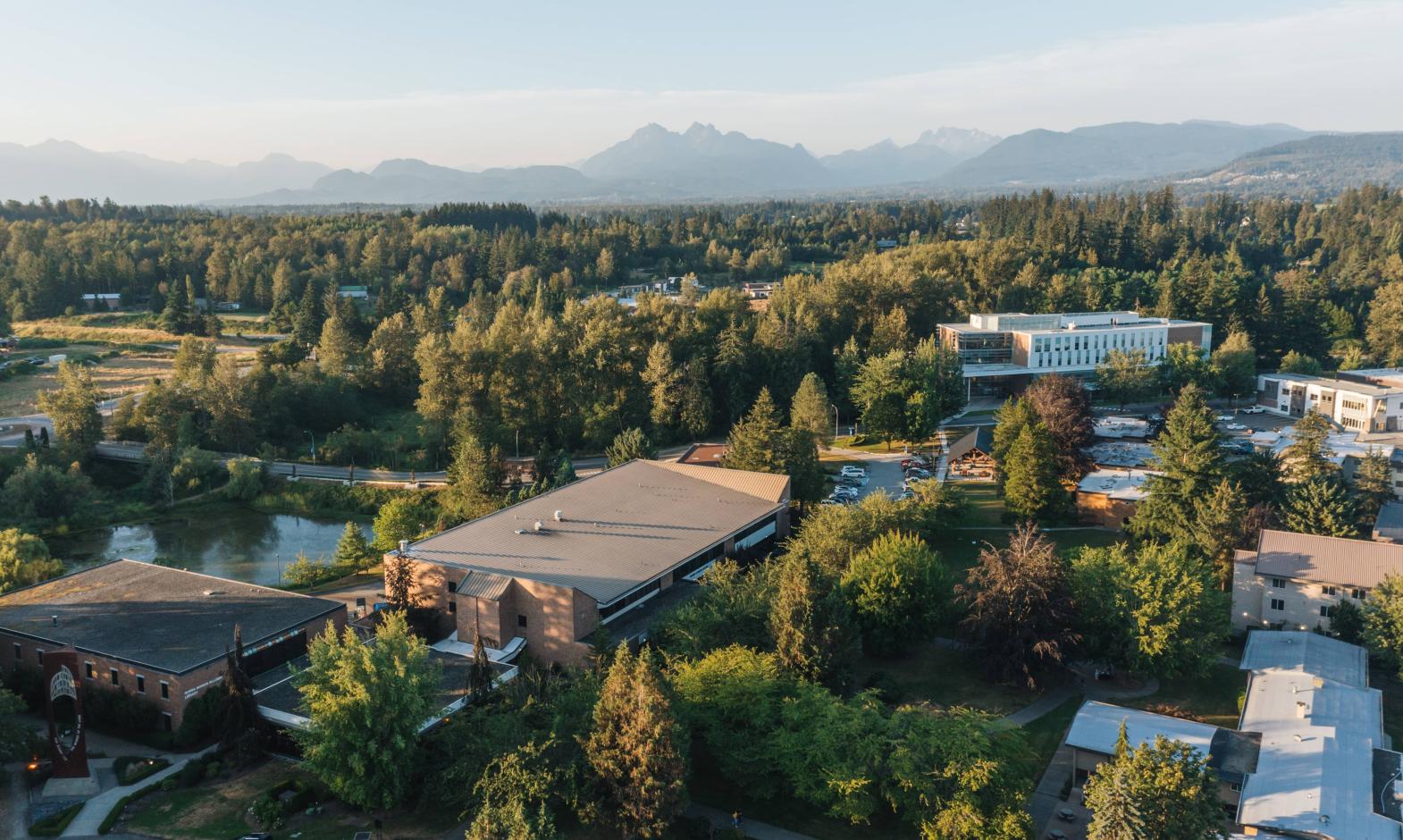Aerial photo of the campus of Trinity West University